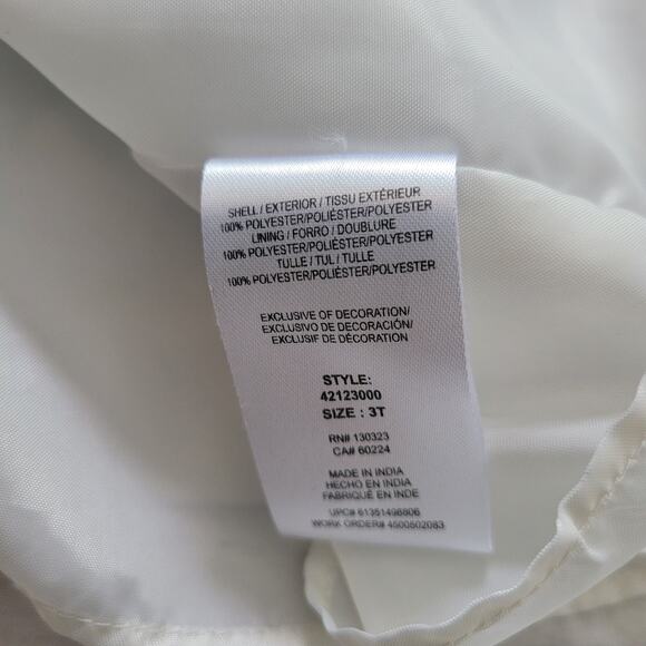 Pippa & Julie Size 3T Floral Off-White Lined Party Dress Flower Sleeveless Twee - Picture 5 of 7